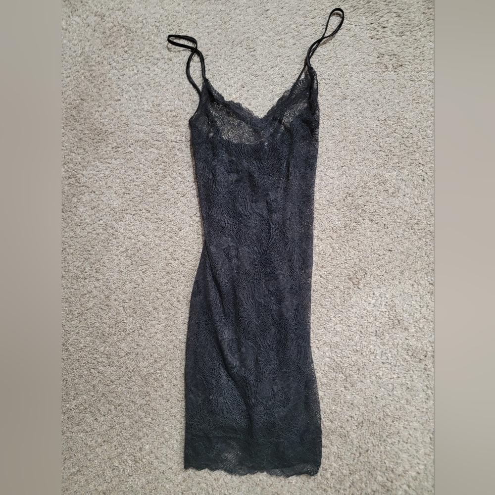 Elegant Black Lace Slip Dress Victoria SECRET